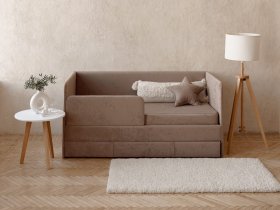 Диван-кровать Happy (капучино) в Толмачёво - tolmachyovo.mebel-nsk.ru | фото