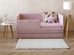 Диван-кровать Happy (розовый) в Толмачёво - tolmachyovo.mebel-nsk.ru | фото