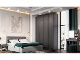 Гардеробная Эккервуд (графит) в Толмачёво - tolmachyovo.mebel-nsk.ru | фото