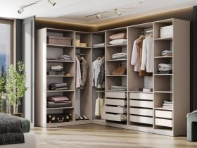 Гардеробная Эккервуд (меланж) в Толмачёво - tolmachyovo.mebel-nsk.ru | фото