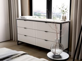 Комод 6 ящиков Нора (персидский жемчуг) в Толмачёво - tolmachyovo.mebel-nsk.ru | фото