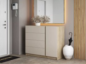 Комод Бостон  КМ-001 (дуб крафт серый/кашемир) в Толмачёво - tolmachyovo.mebel-nsk.ru | фото