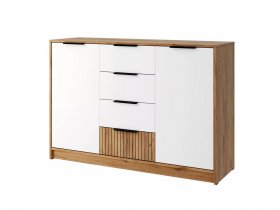 Комод КМ-002 Ивис (дуб крафт золотой/белый) в Толмачёво - tolmachyovo.mebel-nsk.ru | фото