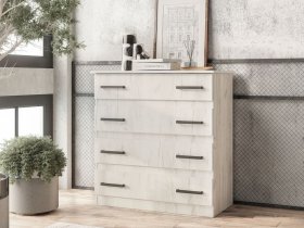 Комод Стандарт-6 NEW (дуб крафт белый) в Толмачёво - tolmachyovo.mebel-nsk.ru | фото