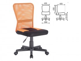 Кресло компактное BRABIX Smart MG-313, без подлокотников, комбинированное, черное/оранжевое в Толмачёво - tolmachyovo.mebel-nsk.ru | фото