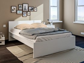 Кровать двуспальная 1,4м Леон СБ-3368 (белый) в Толмачёво - tolmachyovo.mebel-nsk.ru | фото