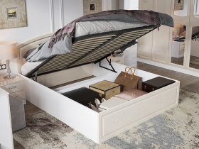 Кровать двуспальная 1,6 м Венеция КРМП-160 с подъемным механизмом в Толмачёво - tolmachyovo.mebel-nsk.ru | фото