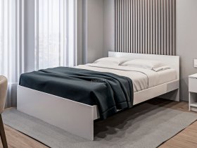 Кровать двуспальная 1,6м Бруклин СБ-3354 (белый) в Толмачёво - tolmachyovo.mebel-nsk.ru | фото