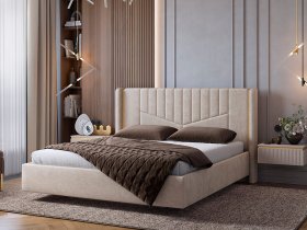 Кровать двуспальная 1,6м Диор (кашемир суфле (велюр)) в Толмачёво - tolmachyovo.mebel-nsk.ru | фото