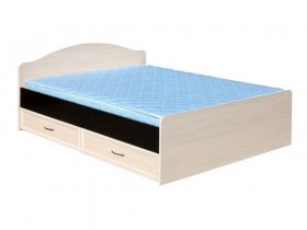Кровать  двуспальная с ящиками 1,6м-1 (круглая спинка) в Толмачёво - tolmachyovo.mebel-nsk.ru | фото