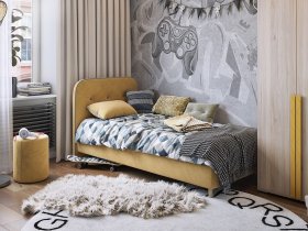 Кровать односпальная Лео 0,9 м в Толмачёво - tolmachyovo.mebel-nsk.ru | фото