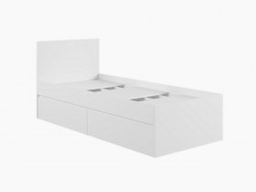 Кровать односпальная с ящиками 0,9м Мадера-М900 (белый) в Толмачёво - tolmachyovo.mebel-nsk.ru | фото