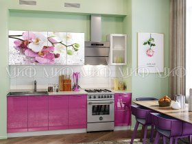 Кухонный гарнитур Орхидея (сиреневый) в Толмачёво - tolmachyovo.mebel-nsk.ru | фото