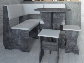 Кухонный уголок Лотос  (цемент темный к/з White) в Толмачёво - tolmachyovo.mebel-nsk.ru | фото