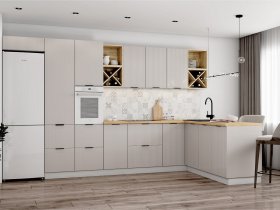 Модульная кухня Фенис (3Д тирамису) в Толмачёво - tolmachyovo.mebel-nsk.ru | фото