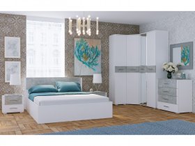 Модульная спальня Бьянка (белый/бетон) в Толмачёво - tolmachyovo.mebel-nsk.ru | фото