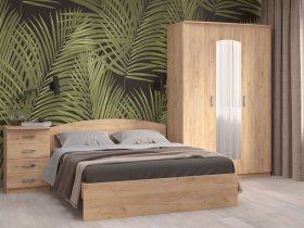 Модульная спальня Ирина (дуб крафт золотой) в Толмачёво - tolmachyovo.mebel-nsk.ru | фото
