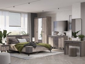 Модульная спальня Кассандра (дуб смоки/MF14) в Толмачёво - tolmachyovo.mebel-nsk.ru | фото