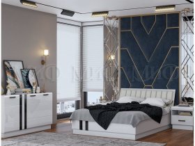Модульная спальня Магнолия  (белый глянец) в Толмачёво - tolmachyovo.mebel-nsk.ru | фото