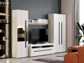 Модульная стенка Ницца (дуб витенберг) в Толмачёво - tolmachyovo.mebel-nsk.ru | фото