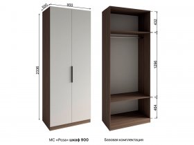 Шкаф 900 Роза (орех франклин карамельный/бежевый скин) в Толмачёво - tolmachyovo.mebel-nsk.ru | фото