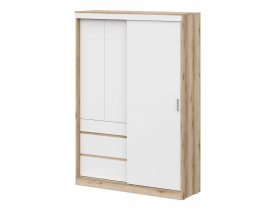 Шкаф-купе (1,5м) Брауни (дуб делано/белый) в Толмачёво - tolmachyovo.mebel-nsk.ru | фото