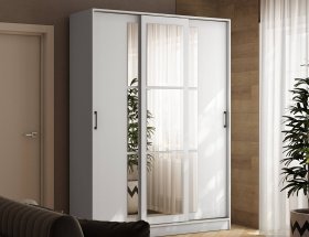 Шкаф-купе 1,6м «Стиль-2» (белый) в Толмачёво - tolmachyovo.mebel-nsk.ru | фото