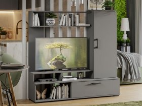 Стенка «Сиена» (графит серый) в Толмачёво - tolmachyovo.mebel-nsk.ru | фото