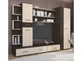 Стенка Верона (дуб венге/дуб молочный) в Толмачёво - tolmachyovo.mebel-nsk.ru | фото