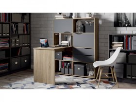 Стол письменный тип 7 (дуб сонома/графит серый) в Толмачёво - tolmachyovo.mebel-nsk.ru | фото
