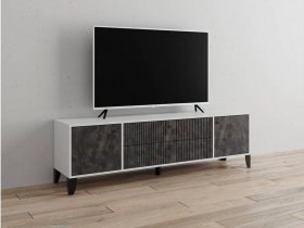 Тумба под ТВ Парус-10 (белый/мальта грей) в Толмачёво - tolmachyovo.mebel-nsk.ru | фото