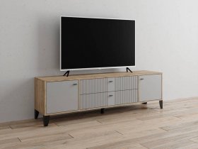 Тумба под ТВ Парус-10 (дуб крафт серый/серый) в Толмачёво - tolmachyovo.mebel-nsk.ru | фото