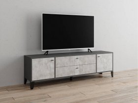 Тумба под ТВ Парус-10 (графит/мальта) в Толмачёво - tolmachyovo.mebel-nsk.ru | фото
