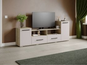 Тумба под ТВ Парус-2 (дуб крафт серый/кашемир) в Толмачёво - tolmachyovo.mebel-nsk.ru | фото