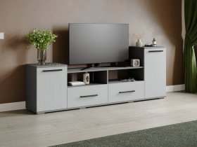 Тумба под ТВ Парус-2 (графит серый/серый камень) в Толмачёво - tolmachyovo.mebel-nsk.ru | фото