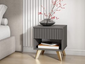 Тумба прикроватная Эккервуд (графит) в Толмачёво - tolmachyovo.mebel-nsk.ru | фото