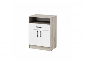 Тумба ТБ-1 Вега (дуб крафт серый/белый) в Толмачёво - tolmachyovo.mebel-nsk.ru | фото